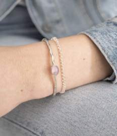 Armband Moonlight Rose Quartz, verzilverd, a Beautiful Story