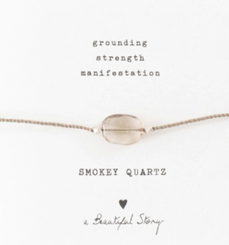 Gemstone card, bracelet with Smokey Quartz, A Beautiful story