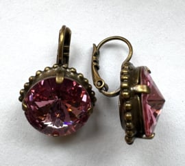 Oorhangers roze strass, Dimitriadis