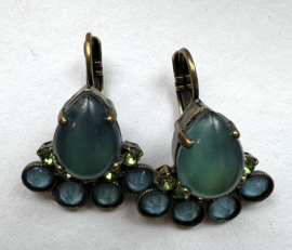 Oorhangers blauw/ groen Dimitriadis