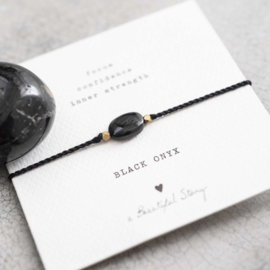 Gemstone card, bracelet with onyx, A Beautiful story