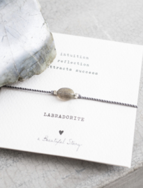 Gemstone card, bracelet with Labradorite, A Beautiful story