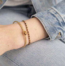 Armband Moonlight Tiger Eye, verguld, a Beautiful Story