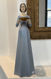 Engel met schaal, Antique  blauw, Meander