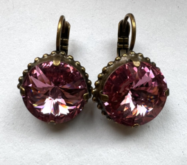 Oorhangers roze strass, Dimitriadis