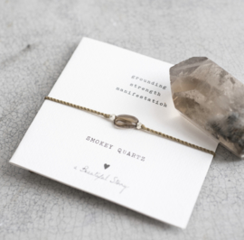 Gemstone card, bracelet with Smokey Quartz, A Beautiful story