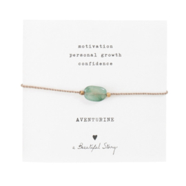 Gemstone card, bracelet with Aventurine, A Beautiful story