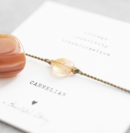 Gemstone card, bracelet with Carnelian, A Beautiful story