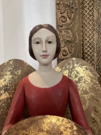 Engel met schaal, Antique rood, Meander