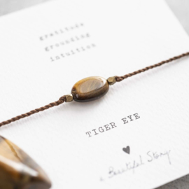 Gemstone card, bracelet with Tiger Eye, A Beautiful story