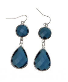 Oorhangers, zilverkleurig, Chandeliers Night Blue XL
