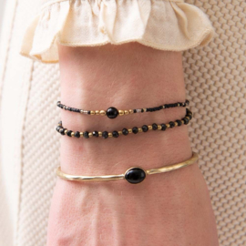 Armband Moonlight Onyx, verguld, a Beautiful Story