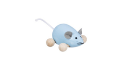 Rolfiguur houten muis, blauw
