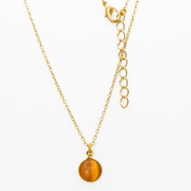 Halsketting, gold plated, zacht oranje