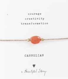 Gemstone card, bracelet with Carnelian, A Beautiful story
