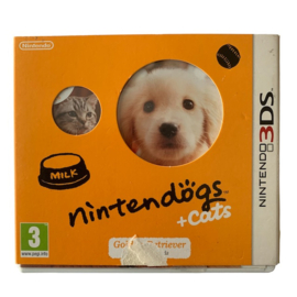 Nintendogs + Cats (Golden Retriever & Nieuwe Vrienden) - EUR (met slipcover hoesje beschadigd) (3DS) (TWEEDEHANDS)