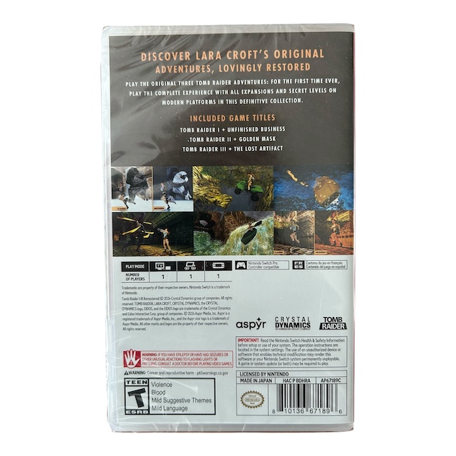 Tomb Raider I-III Remastered Convention Exclusive (GAME SEALED) (SWITCH)