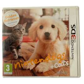 Nintendogs + Cats (Golden Retriever & Nieuwe Vrienden) - EUR (met slipcover hoesje beschadigd) (3DS) (TWEEDEHANDS)