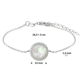 Zilveren armband met Parelmoer en Zirkonia 'TK Nouk'