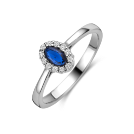 Blauwe Saffier ring zilver