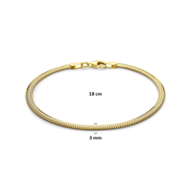 Armband slang zilver verguld