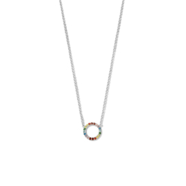 Ketting gekleurde zirkonia's 'TK Round'