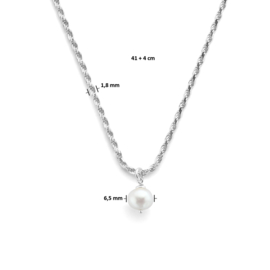 Zilveren ketting 'TK Pearl'