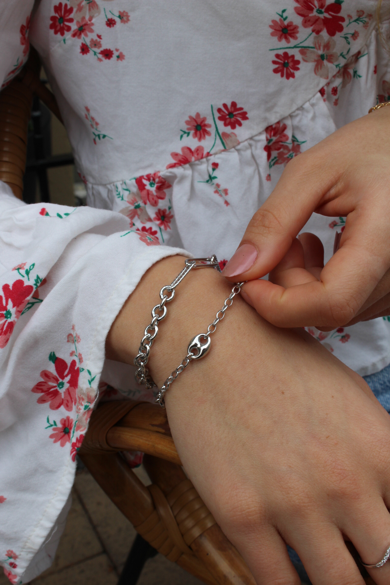 Zilveren schakel armbanden 