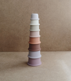 Mushie stacking cups pastel