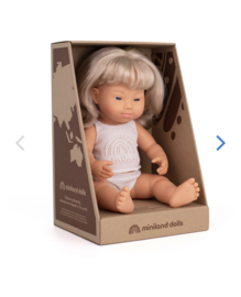 Miniland babypop blond meisje - syndroom van down | 38 cm