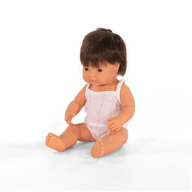 Miniland babypop jongetje brunette 38 cm
