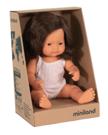 Miniland babypop brunette meisje 38 cm