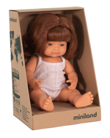Miniland babypop meisje 38 cm Rossig met sproetjes