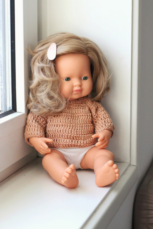 oog toxiciteit analoog Miniland babypop meisje blond lang haar 38 cm | Miniland | Poppen | Zilte  Zusjes