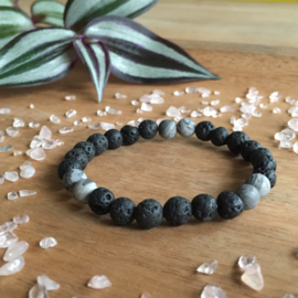 Jaspis (grijs) armband kids