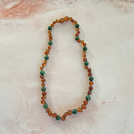 Barnsteen (mat) ketting kind - Afrikaanse Jade  |  36cm