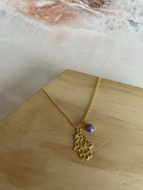 Gouden ketting met Hamsa hand