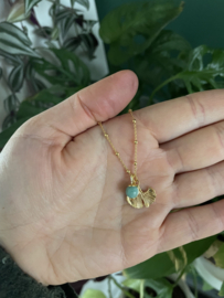 Gouden ketting Ginkgo blad