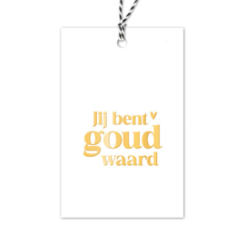 Cadeaulabel | Jij bent goud waard | Goudfolie