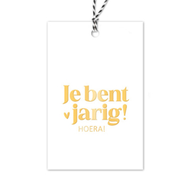 Cadeaulabel | Je bent jarig | Goudfolie