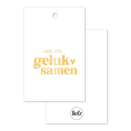 Cadeaulabel | Veel geluk samen | Goudfolie