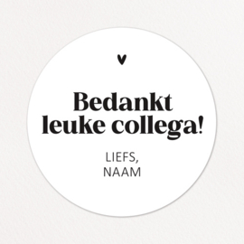 Stickers op maat | Bedankt collega + naam |  10 stuks