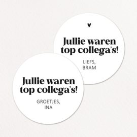 Stickers op maat | Jullie waren top collega's + naam |  10 stuks