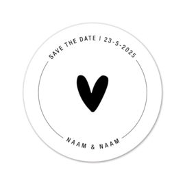 Stickers | Save the date + datum + namen | 10 stuks