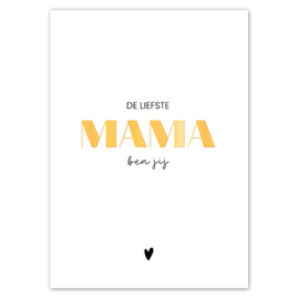 Kaart | De liefste mama | Goudfolie