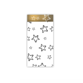 Cadeauzakjes | Stars | Zwart, wit & goud | 7 x 13 cm | 5 stuks