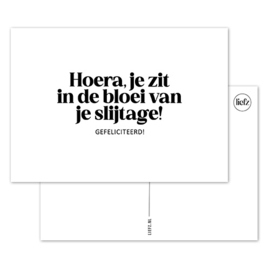 Kaart | Hoera! Bloei van je slijtage