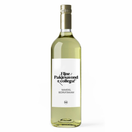 Fles etiket op maat | Fijne pakjesavond collega + naam
