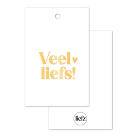 Cadeaulabel | Veel liefs | Goudfolie