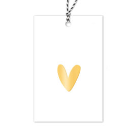 Cadeaulabel | Hartje | Goudfolie